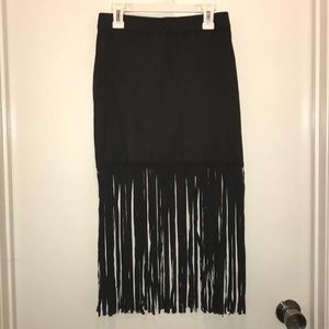 Black Fringe Skirt